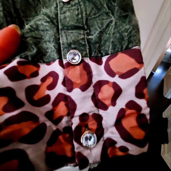 Acid-Wash Olive green swing jacket/dress - Picture 11 of 16